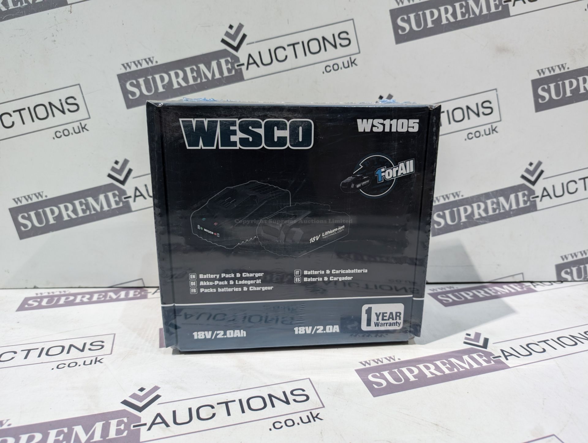 5 X BRAND NEW WESCO 18V/2.0A BATTERY PACKA ND CHARGERS R3.5