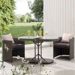 Granchester Rattan Balcony Bistro Set, Grey. - ER23. RRP £489.99. Combining practicality and