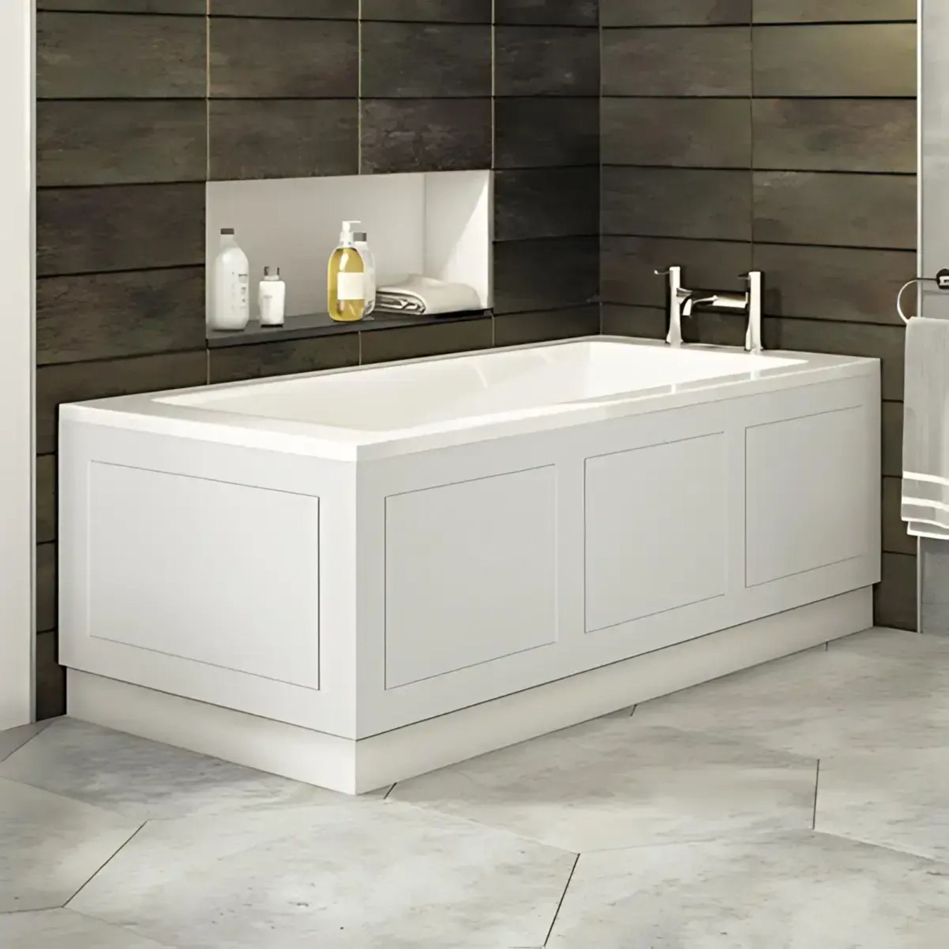 1700MM SHAKER STYLE FRONT BATH PANNEL GLOSS WHITE - ER45E