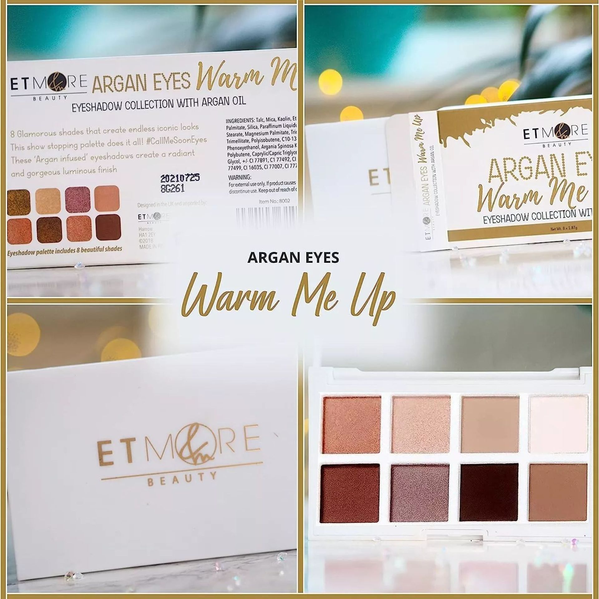 PALLET TO INCLUDE 150 X BRAND NEW ETMORE BEAUTY ARGAN EYES CALL ME UP EYESHADOW COLLECTION WITH - Image 2 of 2