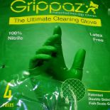 144 X BRAND NEW PACKS OF 4 GRIPPAZ ULTIMATE CLEANING GLOVES SIZE LARGE R16-3