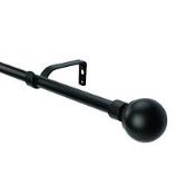 24 X BRAND NEW ARAXOS MATT BLACK EXTENDABLE SINGLE CURTAIN POLE SETS 900MM-1200MM RRP £18 EACH R15.