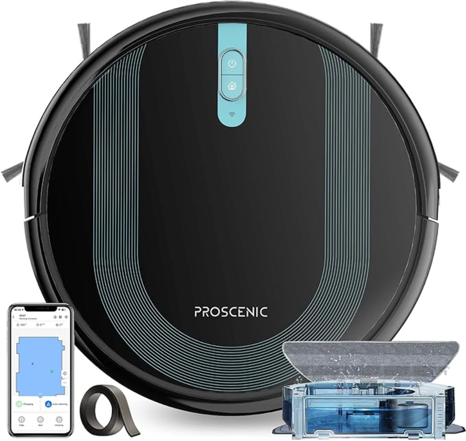 Proscenic 850T Robot Vacuum Cleaner with Mop,3000Pa Strong Suction Robotic Vacuum with Mop, Wifi/