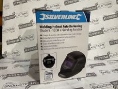 2 X BRAND NEW SILVERLINE SHADE 9 PROFESSIONAL WELDING HELMETS R7.1/7.4/8.3/19.6