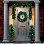 BRAND NEW CHRISTMAS DOOR LED LIGHTS SETS INCLDUNG 2 X POTTED TREES AND 2 BRANCH CONNECTORS RRP £