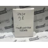 PALLET TO CONTAIN 100 X BRAND NEW PACKS OF ASSORTED MULTI PRINTER LABELS R16.3/3.1/9.10/9.3/9.12/