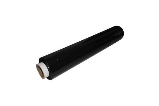 12 x NEW ROLLS OF 400MM BLACK WRAP. 20 MICRON. 120M PER ROLL. (ROW17)