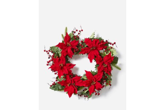 Christmas Poinsettia Wreath - ER23