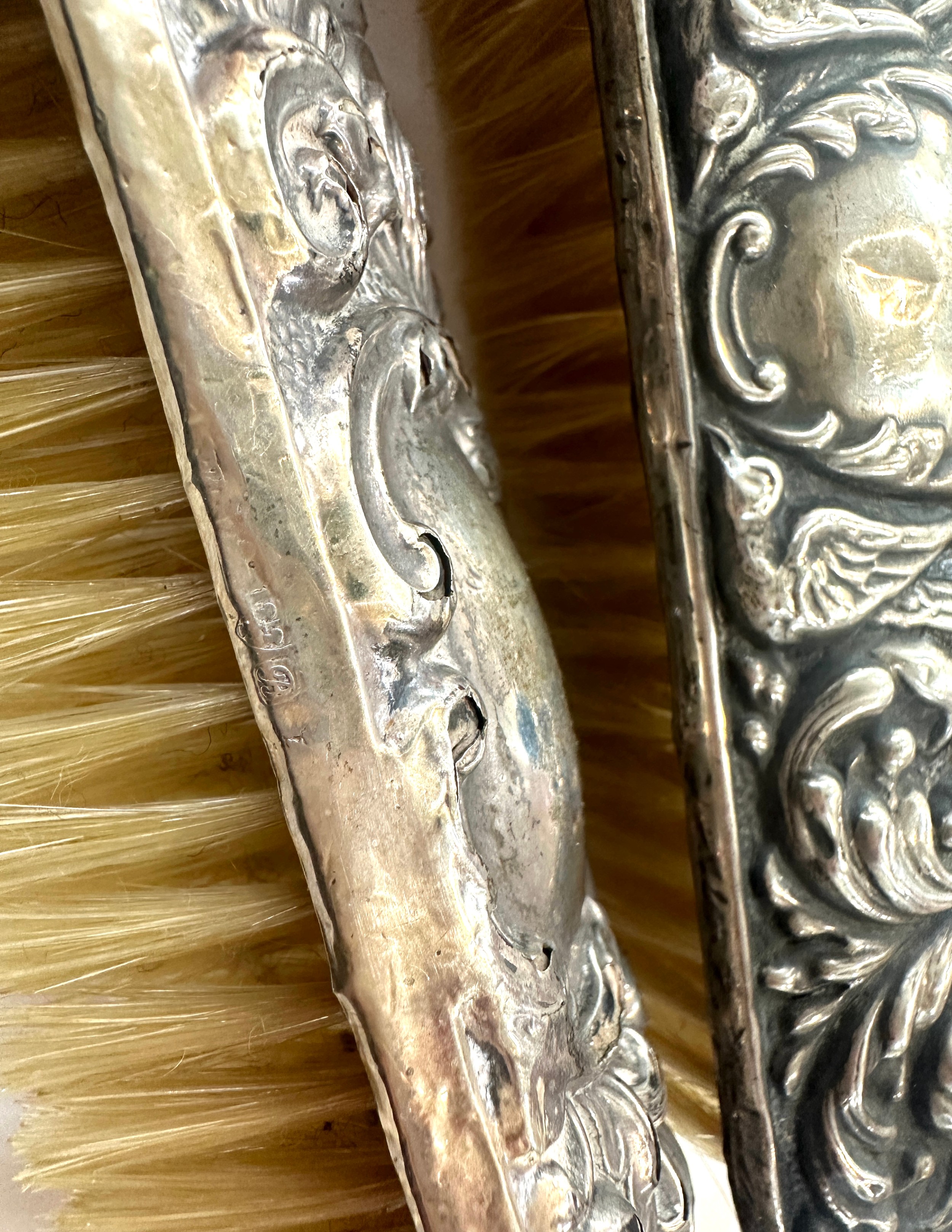 2 Vintage silver dressing table brushes - Bild 3 aus 4