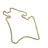 Large yellow metal belcher guard chain, length 46 inches