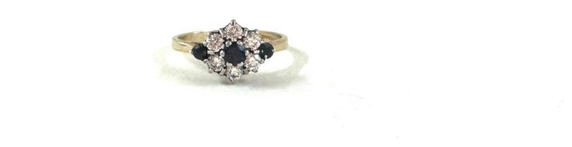 Hallmarked ladies 9ct gold stone set dress ring, ring size Q/R, approximate weight 3.2g