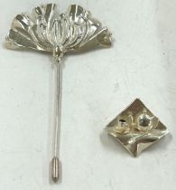 2 Silver Stephanie Johnson brooch and hat pin