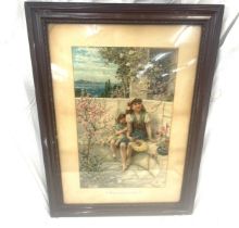Framed butterfly print by J.W.Holeman measures approx 27 inches tall by 20 inches wide
