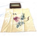 Rose patterned silk handkerchief. A gift from Zhang Daqian to his lover kimiko yamada, drew in 1958,