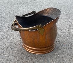 Vintage brass coal bucket