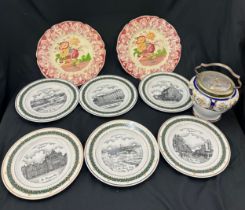 Selection of miscellaneous includes Royal doulton plates, biscuit jar etc