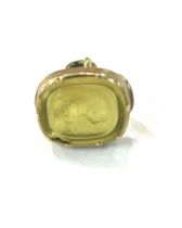 Antique intaglio unmarked gold seal, 19th century, weight 3g