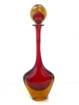 Murano glass Verti art Serguso large decanter with stopper, good overall condition, approximate