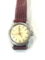Ladies stainless steel Omega wristwatch, winds up and ticks