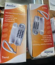 Six boxed Binatone Slimline corded telephone - untested