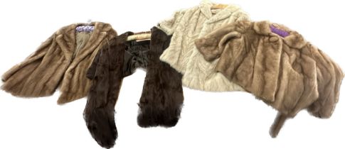 Selection of vintage ladies fur items to include a Marshall & Snelgrove coat, shawl etc