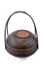 Vintage Bamboo/ rattan bread basket with lid