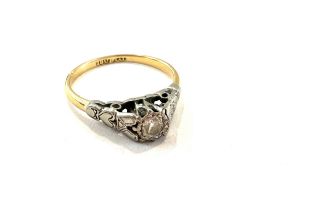 18ct gold and platinum ladies ring, ring size L, approximate weight 2.3g