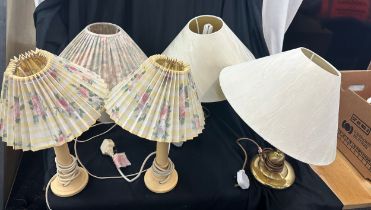 Selection of table lamps, all untested