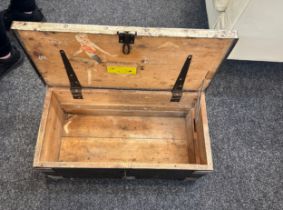 Vintage wooden tool box, 24 inches wide 10 inches tall