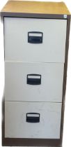 Three drawer metal filing cabinet no keys