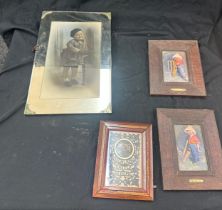 Selection of vintage framed pictures largest measures approx 16 inches tall by 10 width