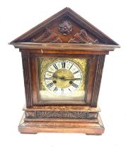 Edwardian brass face bracket clock, untested, approximate measurements: Height 20 inches, Width 12