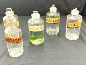 Five antique medicine bottles