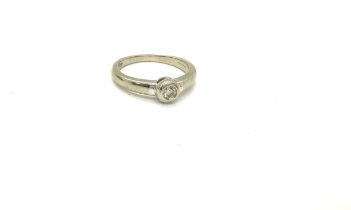 Ladies 9ct white gold diamond solitaire ring, weight 2.6g, UK size L
