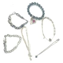 Selection of silver bracelets includes Thomas sabo, blue john, and gate bracelet etc