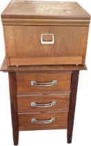 2 teak bedside cabinets largest measures approximately Height 26 inches, Depth 17 inches, width 20