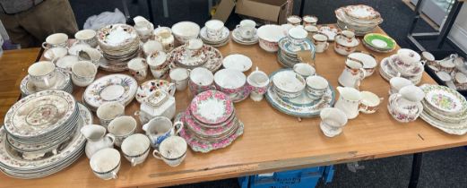 Large selection of part dinner and tea services includes Royal doulton etc