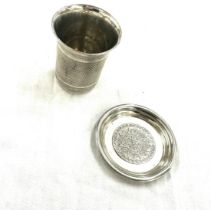 Sterling hallmarked thimble half cup and a hallmarked tray overall combined weight approx 54 grams