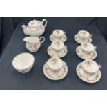 6 Aynsley cups and saucers and 3 pieces of dutchess pottery