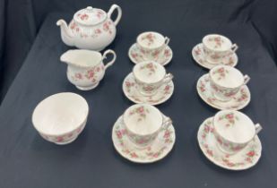 6 Aynsley cups and saucers and 3 pieces of dutchess pottery