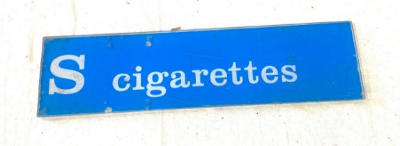 S cigarettes perspex sign, approximate measurements: Height 4.5 inches, Width 17.5 inches