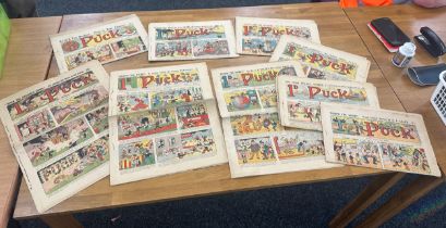 Selection of vintage Puck newpaper comic