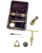 Antique Georgian miniature cased field microscope