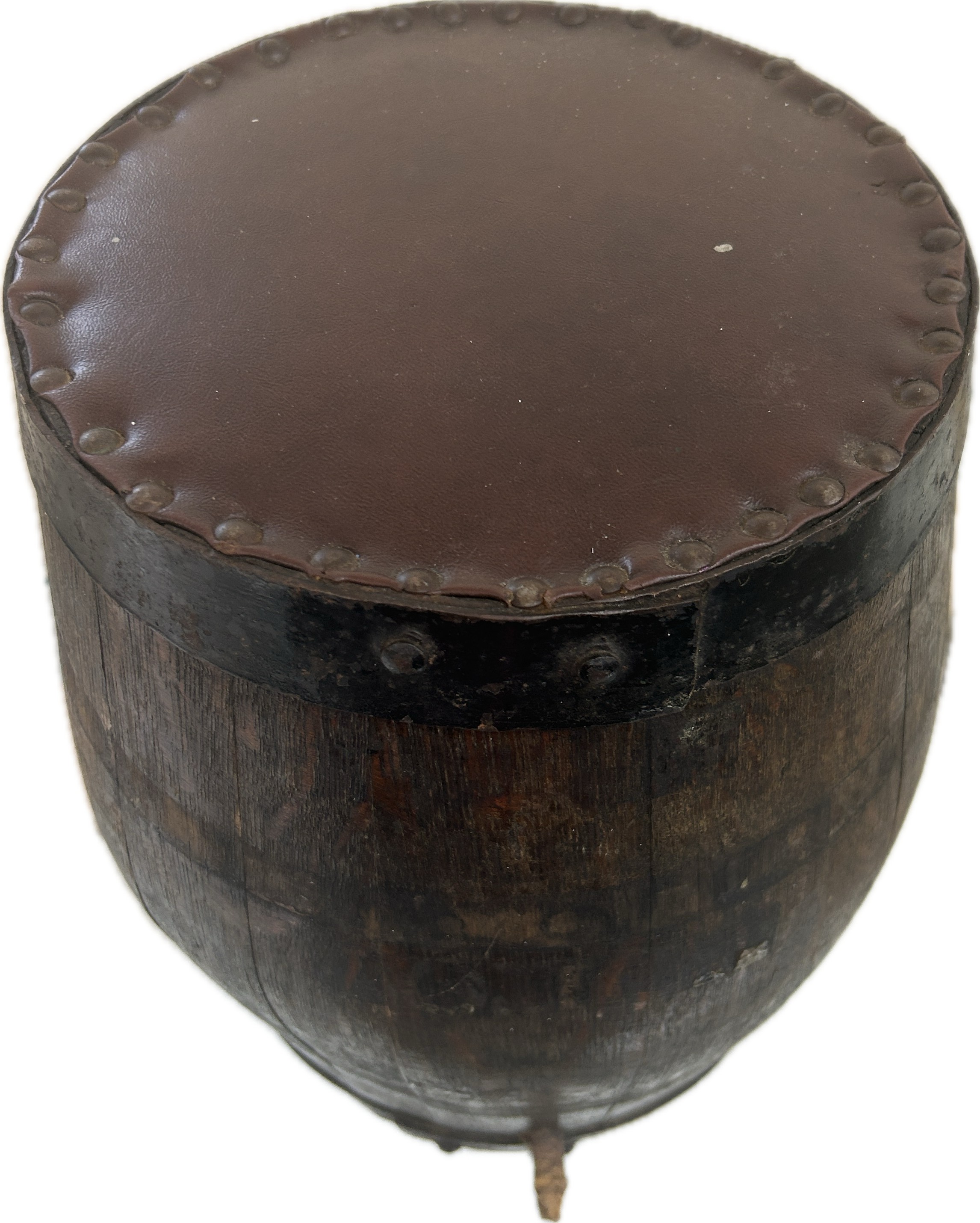 Vintage brandy barrel seat, approximate height 35cm, diameter 23cm - Bild 2 aus 2