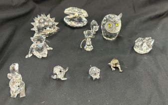 Selection of Swarokski glass animals some a/f