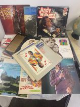 Large selection of assorted records includes Andy Williams, Love story, Greatest hits etc