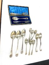 Selection of assorted antique georgian tea spoons total weight 280 grams