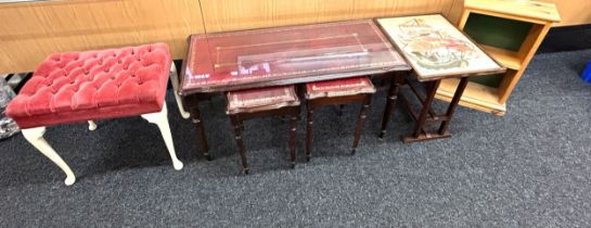 Selection of furniture includes stool, nest of tables etc