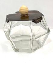 Art deco silver lidded jam pot please see images for details measures approx height 8.5cm