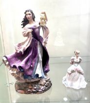 Large limited edition lady figure the franklin mint emily brontes catherine and a coal port